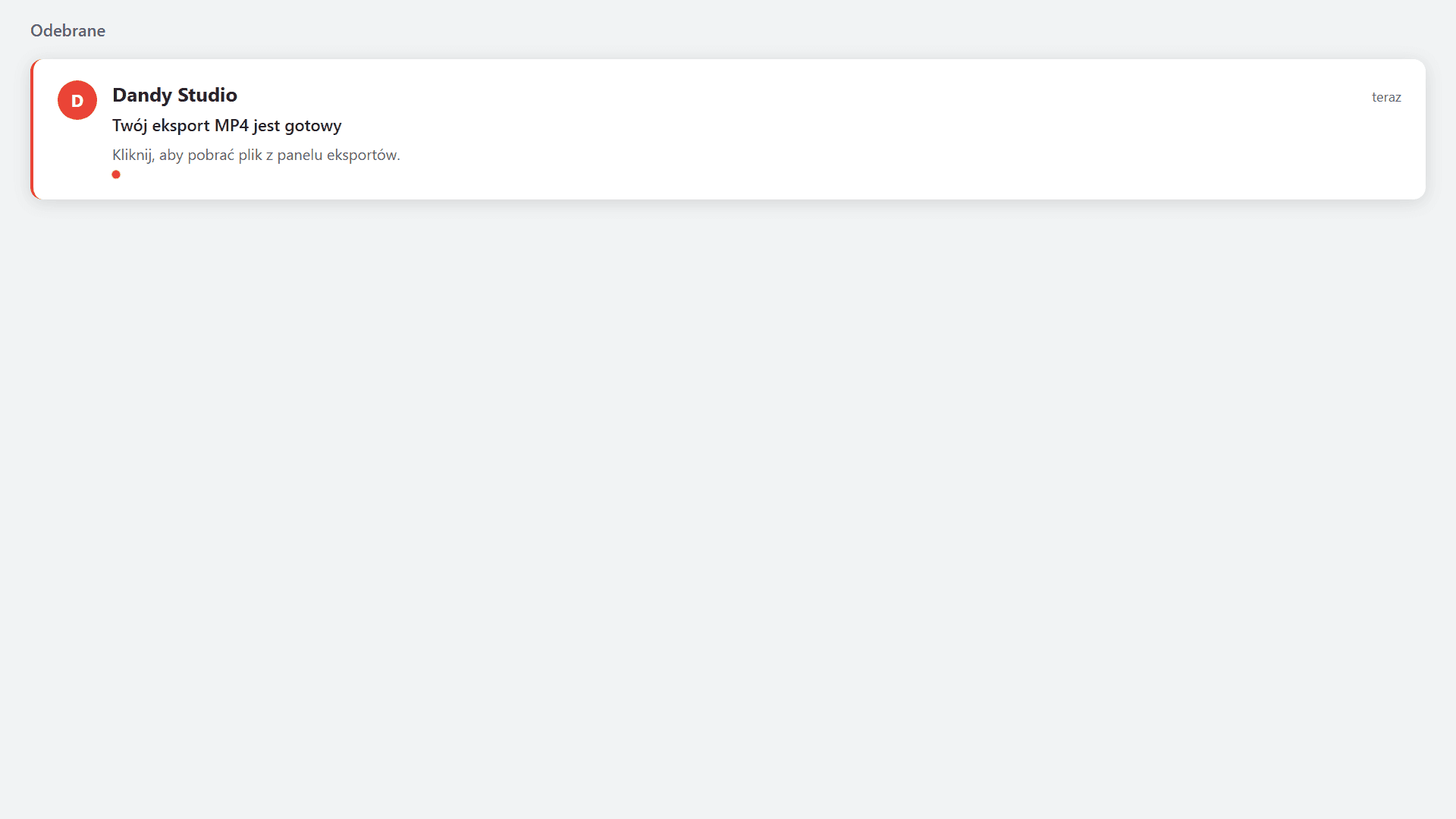 Podgląd animacji: Powiadomienie email