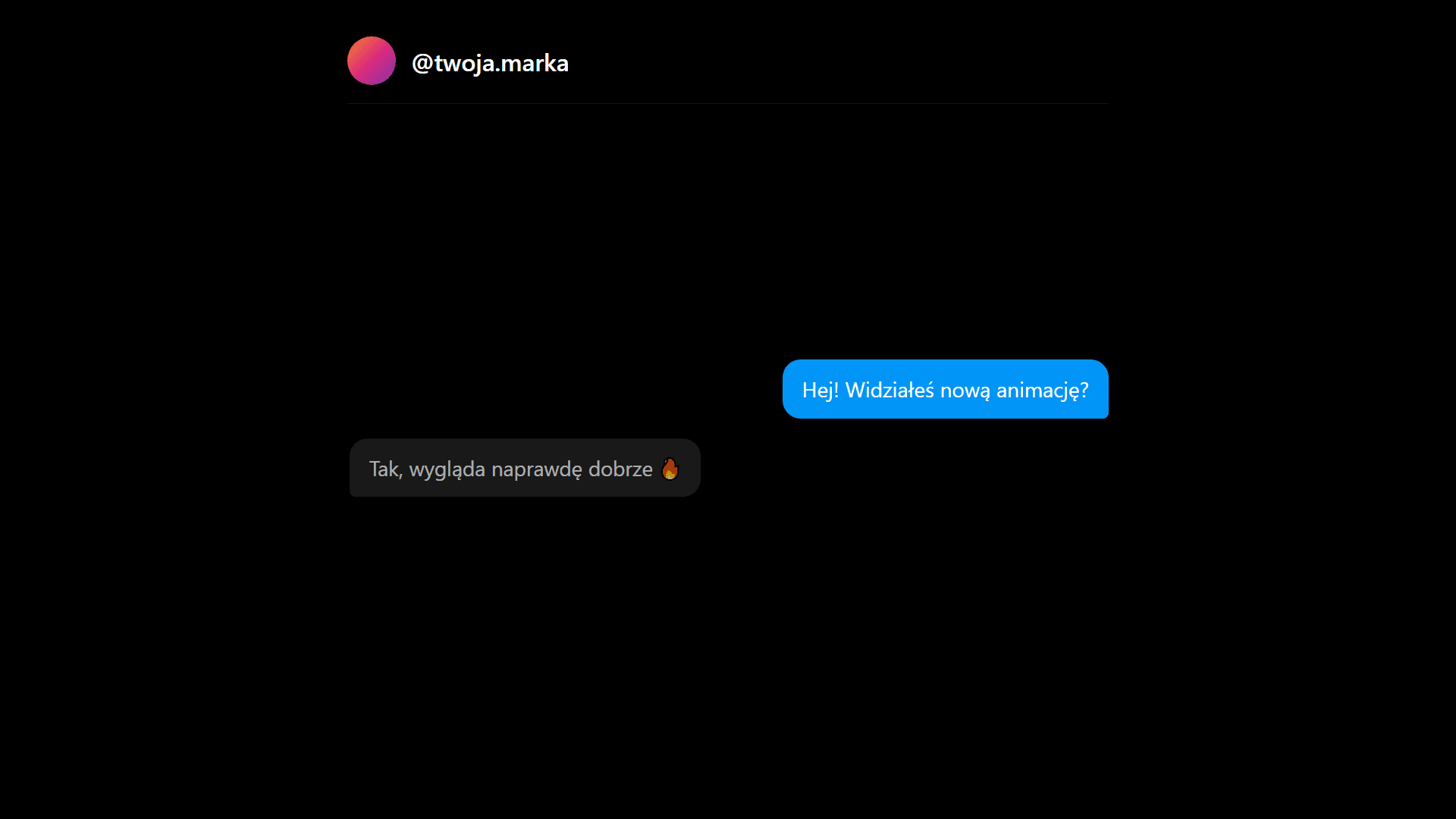 Podgląd animacji: Rozmowa Instagram DM