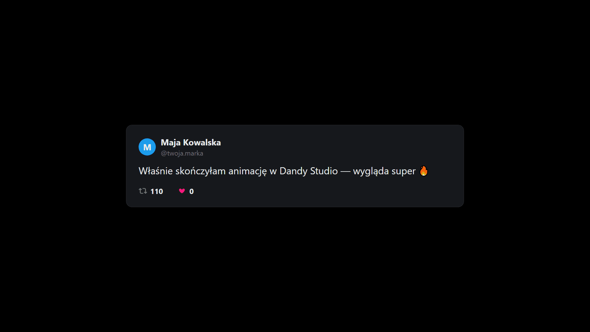 Podgląd animacji: Post Twitter / X