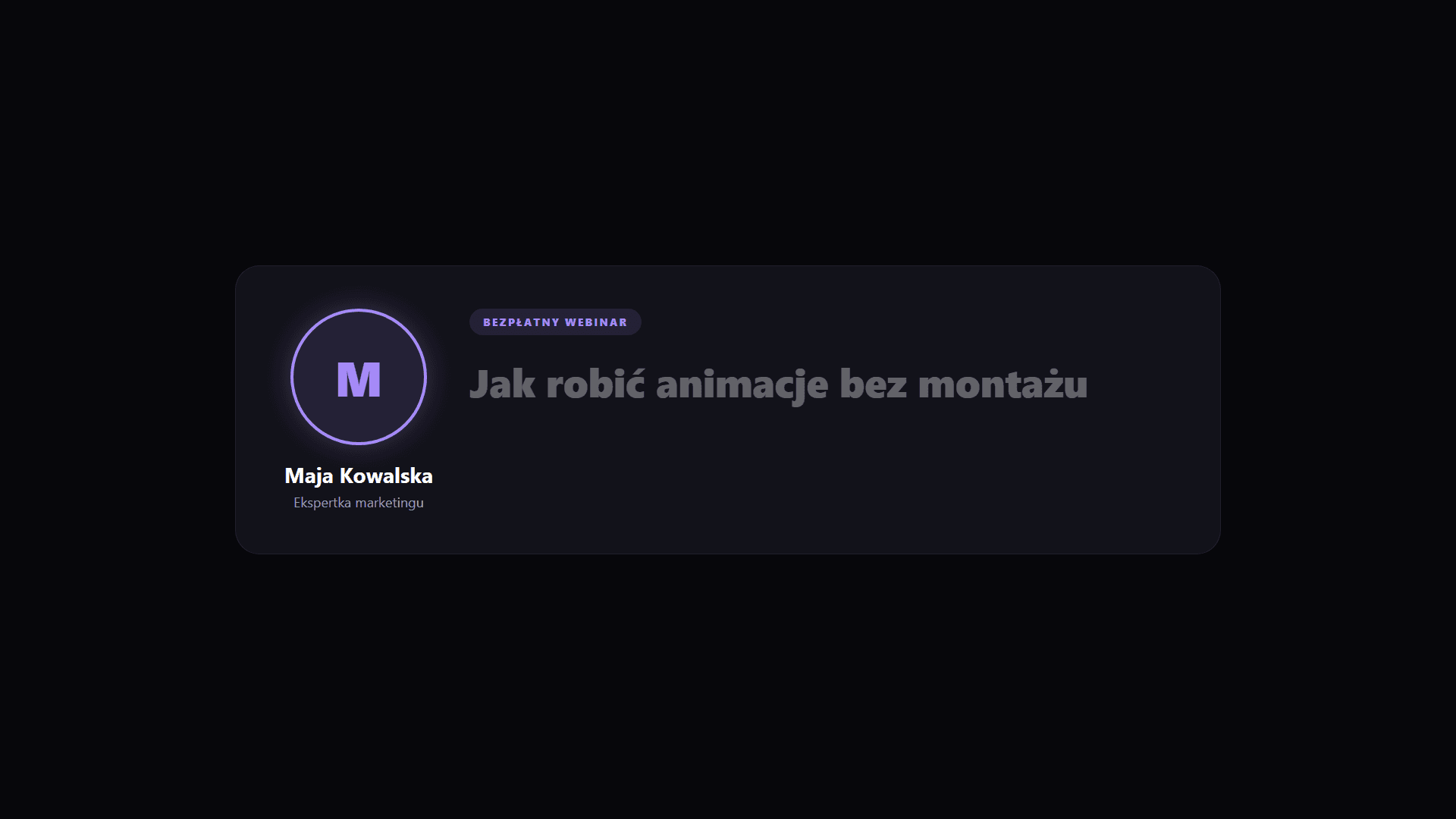 Podgląd animacji: Zaproszenie na webinar